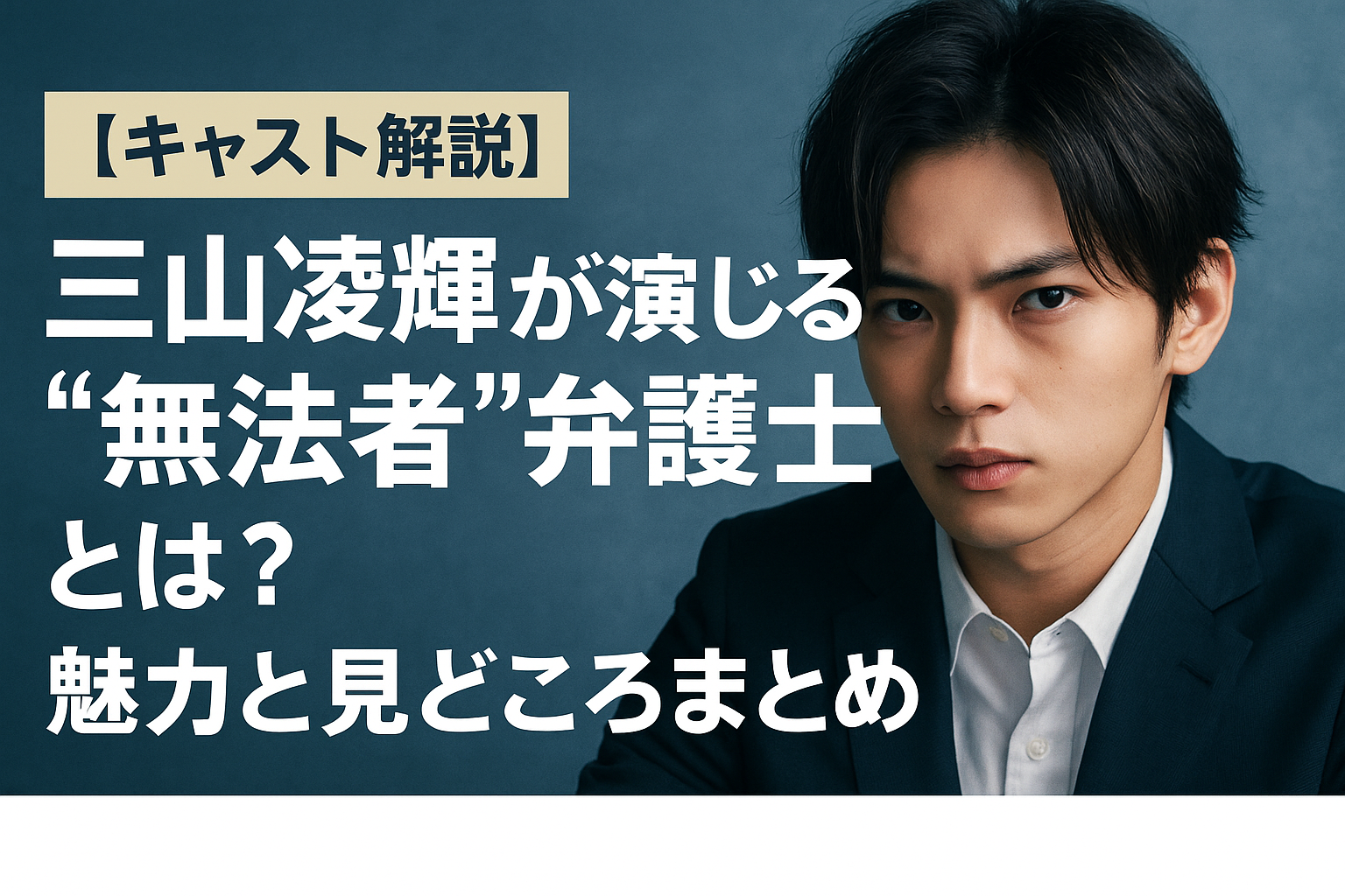 「【キャスト解説】三山凌輝が演じる“無法者”弁護士とは？