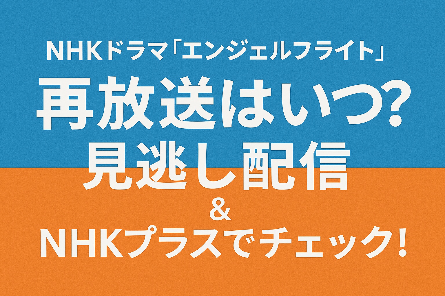 NHKドラマ『エンジェルフライト』再放送はいつ？見逃し配信もNHKプラスでチェック！