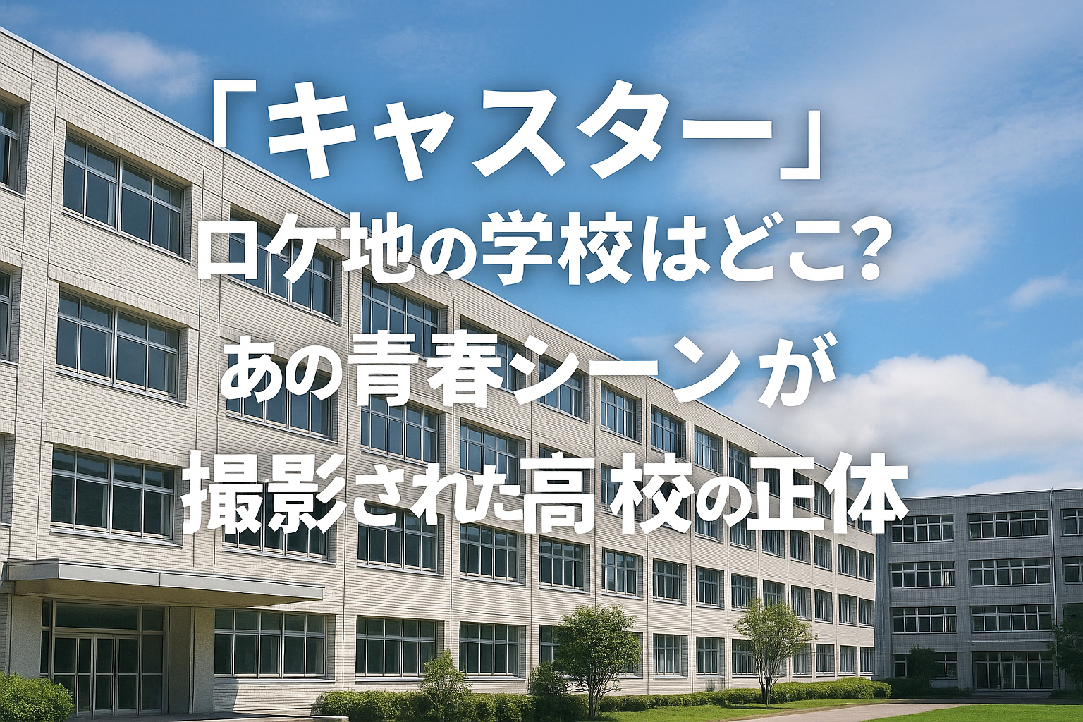 『キャスター』ロケ地の学校はどこ？あの青春シーンが撮影された高校の正体