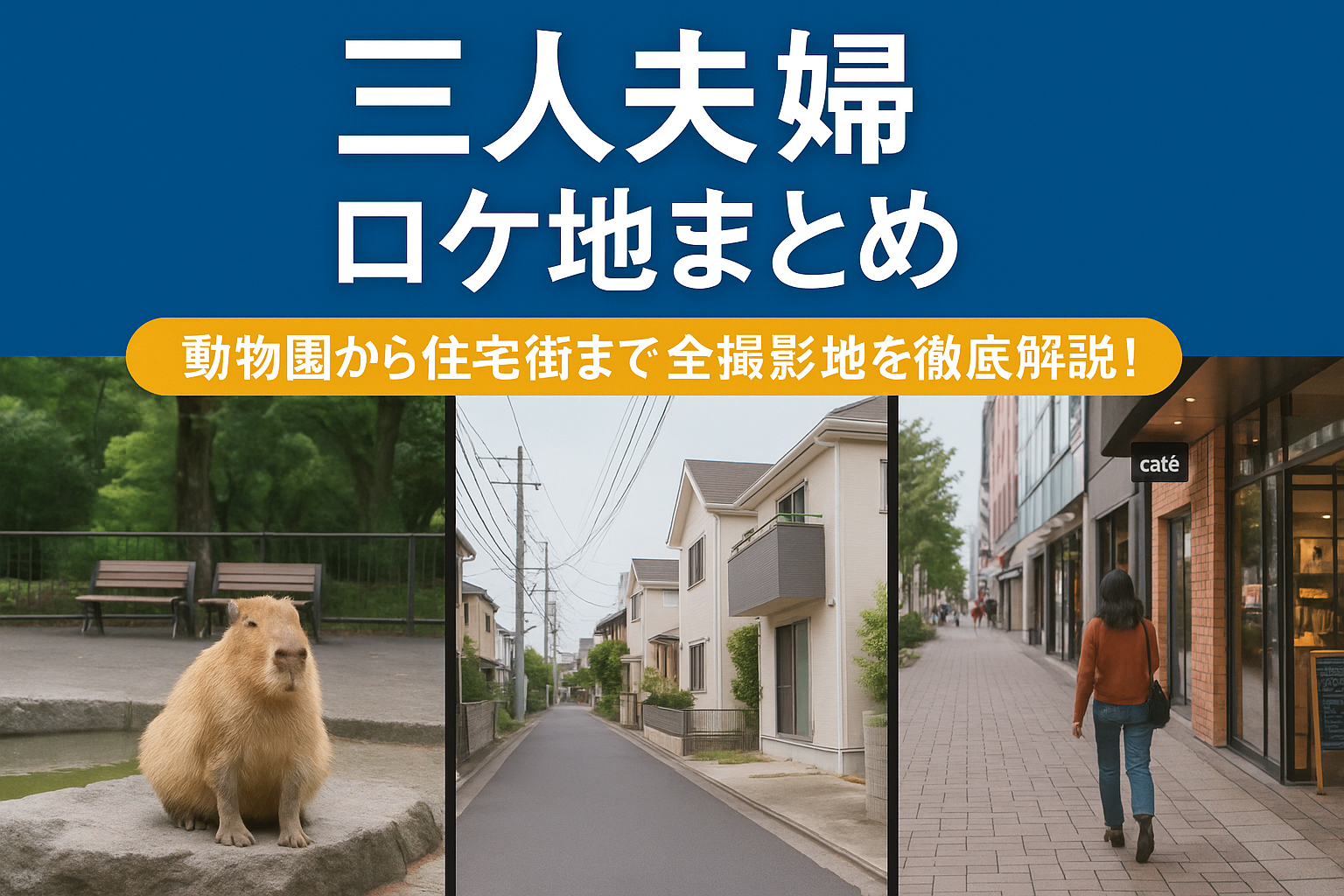 「三人夫婦」ロケ地まとめ｜動物園から住宅街まで全撮影地を徹底解説！