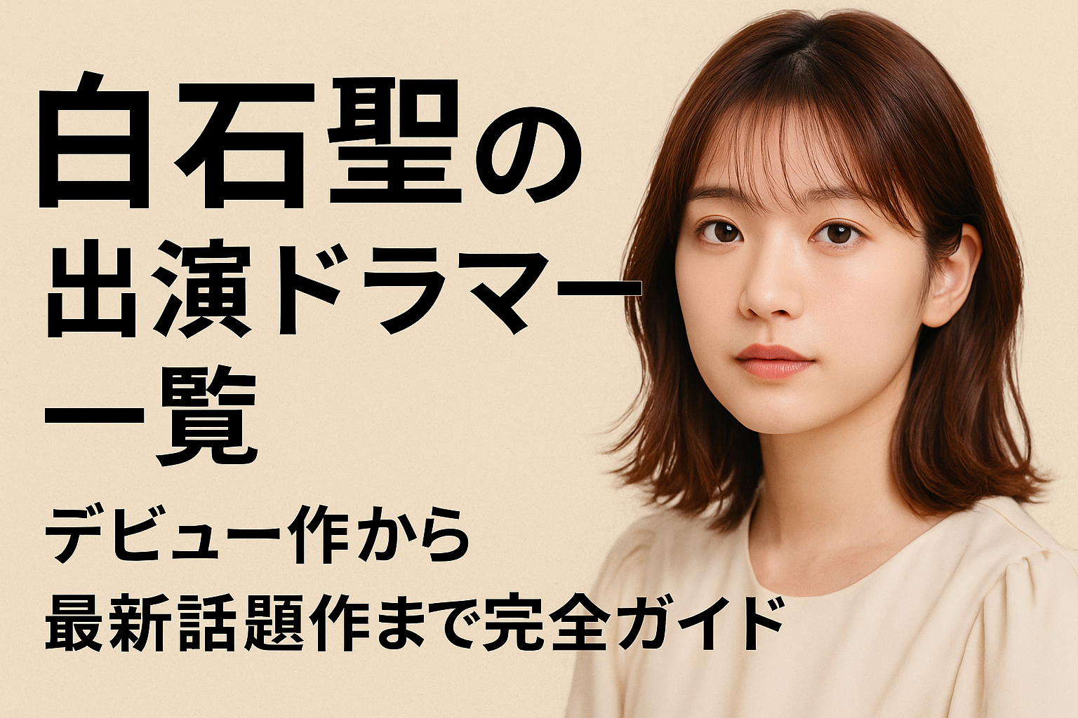 白石聖の出演ドラマ一覧｜デビュー作から最新話題作まで完全ガイド