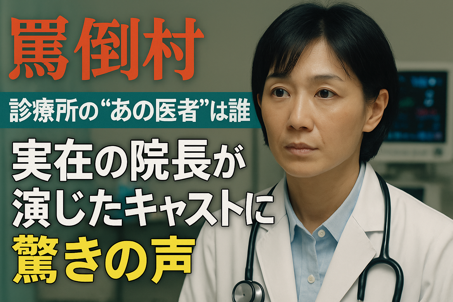 『罵倒村』診療所の“あの医者”は誰？実在の院長が演じたキャストに驚きの声