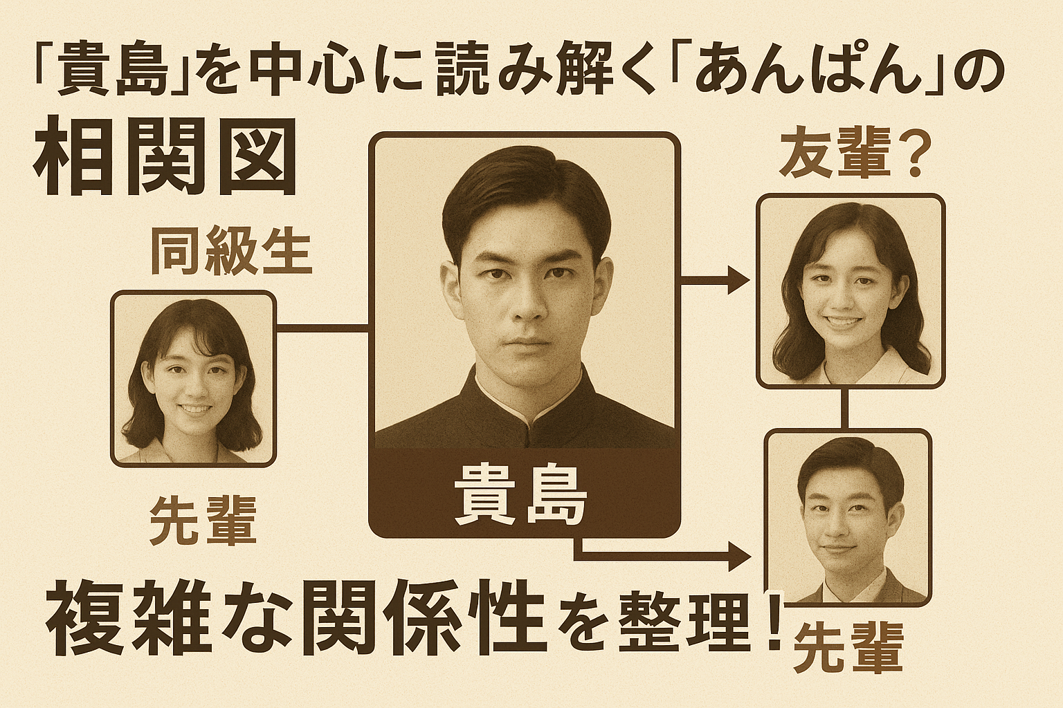 “貴島”を中心に読み解く『あんぱん』の相関図｜友達？先輩？複雑な関係性を整理！