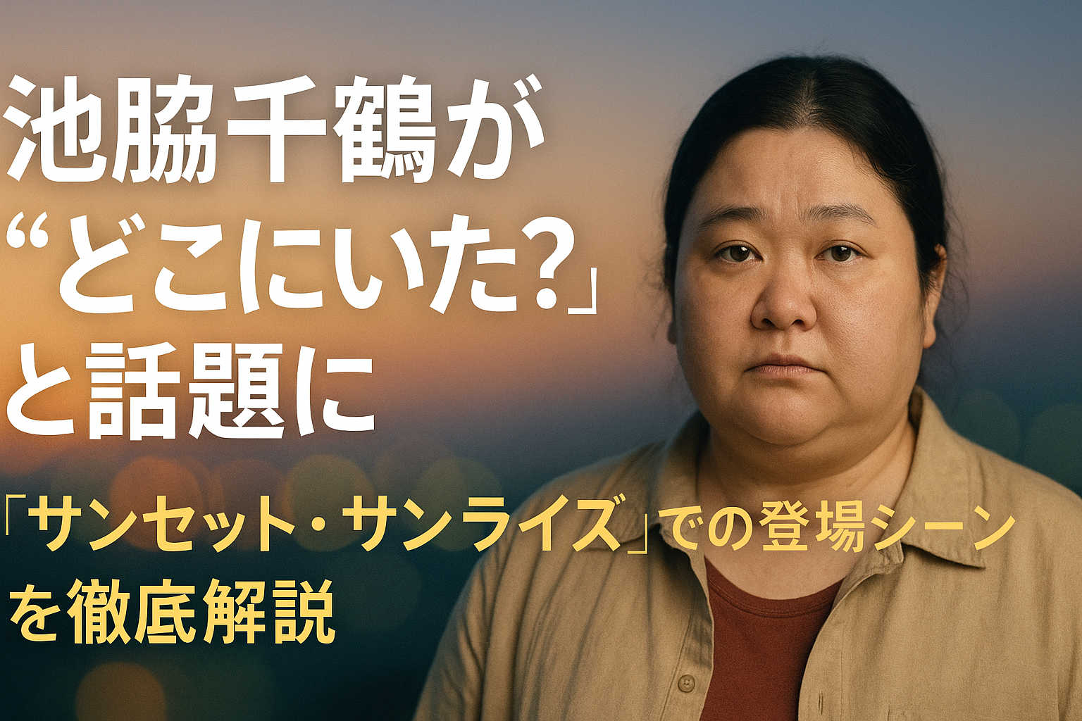 池脇千鶴が“どこにいた？”と話題に──『サンセット・サンライズ』での登場シーンを徹底解説