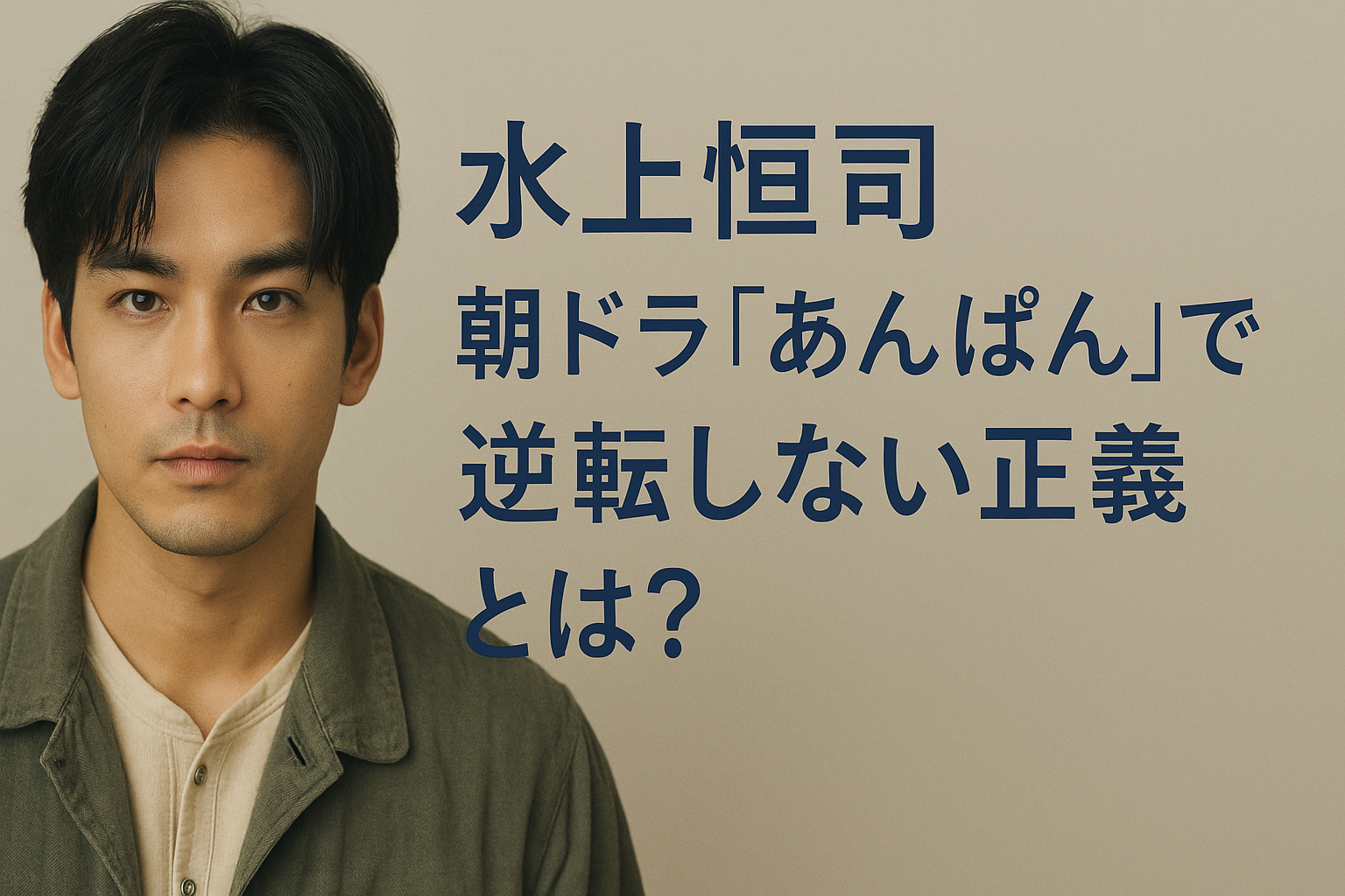 水上恒司、朝ドラ『あんぱん』で描く“逆転しない正義”とは？