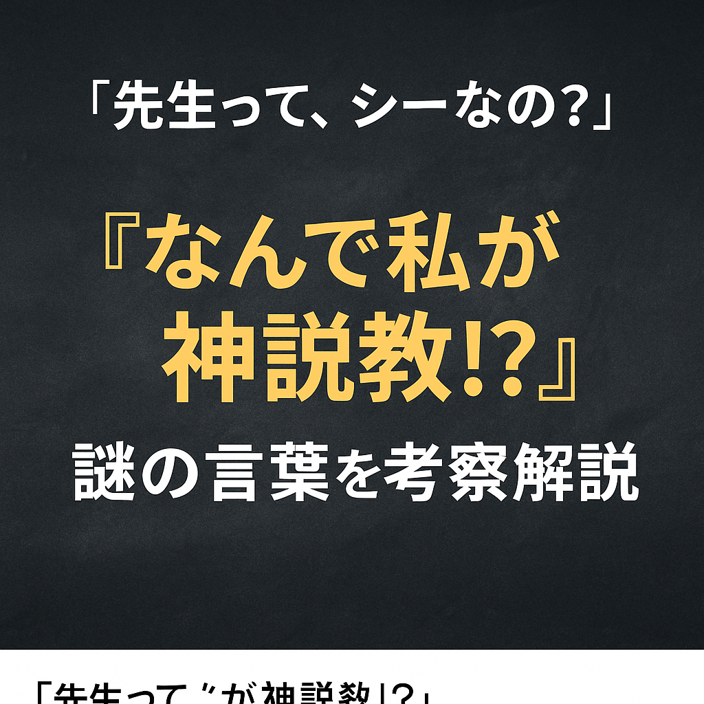「先生って、シーなの？」の真意は？『なんで私が神説教!?』謎の言葉を考察解説
