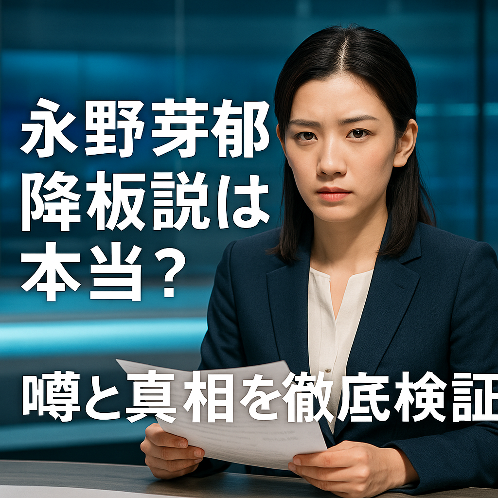 キャスター永野芽郁は降板するのか？噂の真相を最新情報で検証