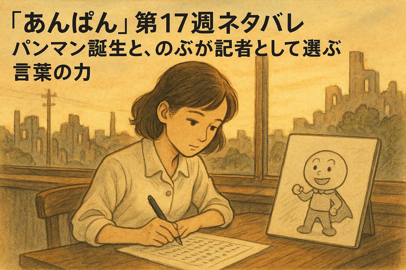 『あんぱん』第17週ネタバレ｜パンマン誕生と、のぶが記者として選ぶ“言葉の力”